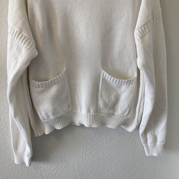J. Crew Sweater Women's Sm Cotton Cashmere Blend Pocket Mockneck White Preppy - Picture 4 of 14